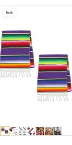 Mexican Serape Style Striped Table Runner – 11x80, Corredor De Mesa, Multicolor Linen, Boda Fiesta Party