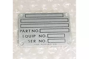 65-24916-2, 6524916-2, Boeing Aircraft Nameplate / Data Plate - Picture 1 of 1