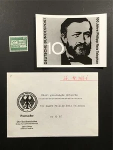 BRD FOTO-ENSAYO 1961 373 PHILIPP REIS TELÉFONO FOTO-ENSAYO BORRADOR ¡¡RARO!! e1085 - Imagen 1 de 4