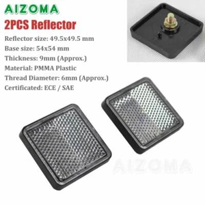 2pcs ECE / SAE Square White Reflectors for Motorcycles Dirt Bikes Trailers ATV - Picture 1 of 9