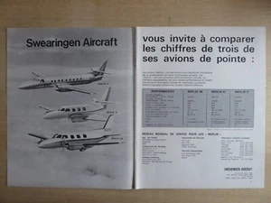 6/1970 PUB SWEARINGEN AIRCRAFT SAN ANTONIO MERLIN IV III MERLIN IIB FRENCH AD - Picture 1 of 1
