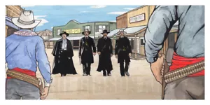 Original "Gunfight at the O.K. Corral" Art Print Blu Poster Tombstone Wyatt Earp - Picture 1 of 1