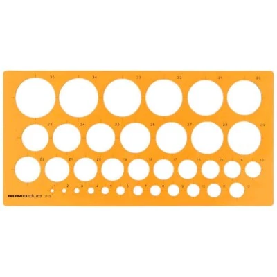 RUMOLD Kreisschablone 1-35 mm orange transparent