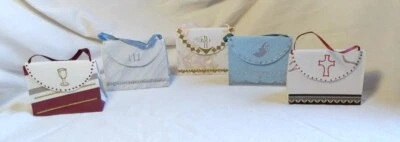 5 handgemachte Geschenktaschen + Henkel Mix Kommunion/Konfirmation/Taufe... - Bild 1 von 4