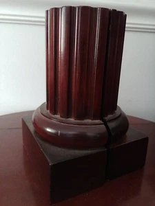 The Bombay Co Solid Bookend Dark Mahogany Wood Roman Column Pillar Library Study - Picture 1 of 18