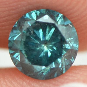 Loose Round Shape Diamond Fancy Blue Color SI2 Certified Enhanced 0.66 Carat - Picture 1 of 8
