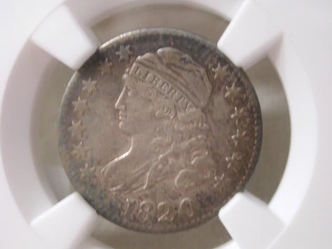 1820 Small O 10C Capped Bust Dime JR-2 NGC XF Details Cover