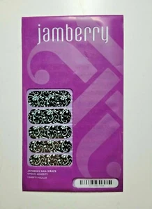 Envolturas para uñas Jamberry negras florales FL01, una hoja - Imagen 1 de 2