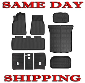 2020-2024 Tesla Model Y Floor Cargo Mats Backrest Storage Trunk Durable Liners - Foto 1 di 10