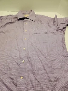Tommy Bahama Mens Dress Shirt Size 16 1/2 32-33 Long Sleeve Purple Check - Picture 1 of 9
