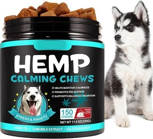 Hemp Calming Chews for Dogs 150Pcs Calming Treats for Separation Anxiety Relief - Picture 1 of 8