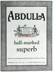 ABDULLA Cigarettes & Pipe Tobacco Smoking Mixture, Original 1925 ADVERT: 688-117 - Picture 1 of 1