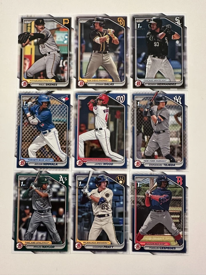 2024 Bowman Baseball Paper Stars Prospects 1-100 & 1-150: You Pick Complete Your - Image 1 of 1