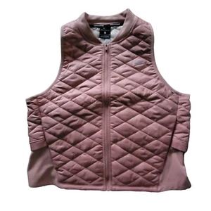 Womens Nike Vest Aerolayer Pink Med Dusty Rose Lightweight Breathable Zipper Run - Picture 1 of 12