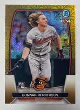 2023 BOWMAN CHROME MEGA GUNNAR HENDERSON GOLD MOJO REFRACTOR ROOKIE RC /50 #65