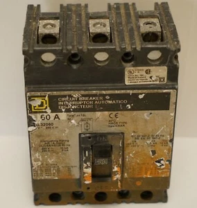 Disyuntor Square D FAL32060, 60 amperios, 240 VCA, 250 VDC, 3 polos, - Imagen 1 de 8