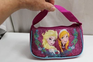 Disney Frozen Elsa & Anna Small Handbag/Purse Fuschia/Blue Polyester Nylon Strap - Picture 1 of 5