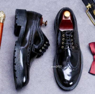 Mens Patent Leather Shoes Bullock British Style Wedding Nightclub Party Pumps 47 - Image 1 of 4