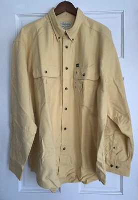 New Cabela's Peruvian Cotton Yellow Shirt XL Button Up Long Sleeve - Image 1 of 4