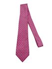 Lauren Ralph Lauren Mens Pink Necktie w/ Geometric Design Handmade 100% Silk LRL