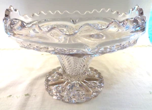 EXQUISITE VINTAGE CRYSTAL GLASS TAZZA/CENTERPIECE BOWL-INTRICATE PATTERN - Picture 1 of 10
