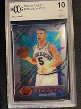 1994-95 TOPPS FINEST JASON KIDD #286 BCCG 10 BGS SGC GEM MINT ROOKIE RC Coating