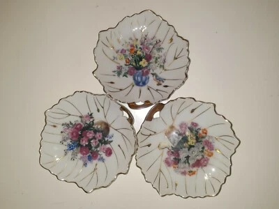 Trío de platos pequeños de porcelana vintage hechos en Japón, 4" de diámetro Foto 1 de 4