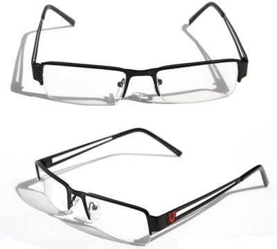 Men Khan Rectangular Half Rimless Metal Reader Reading Glasses Sophisticate look - Image 1 of 3