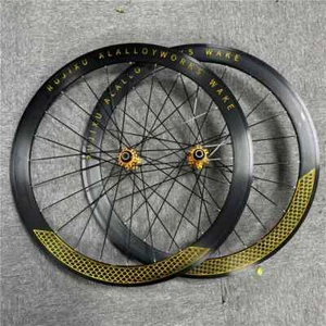 700c Road Bicycle Aluminum Wheelset Sealed Bearing Flat Spokes Disc Brake Hubs - Picture 1 of 24