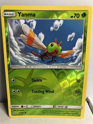 pokemon card, unified minds, yanma 2/236 (reverse holo - Image 1 of 2