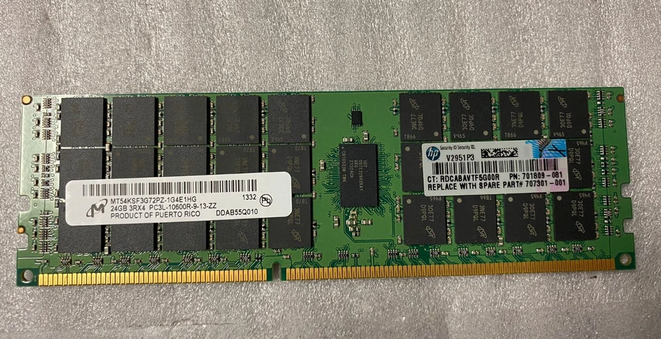 HP 701809-081 24GB DIMM PC3L-10600R Memory Module 707301-001 700404-B21. - Image 1 of 1