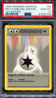 PSA 10 Pokemon 1999 German Deutsch 1st Edition Base Doppelt Farblose Energie #96 - Image 1 of 2