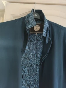 Pretty Green Paisley Print Retro Trenchcoat Size Small Mens - Picture 1 of 5