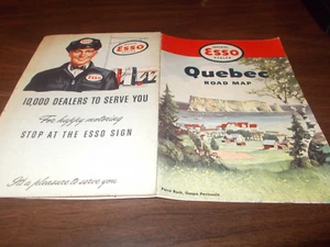1952 Esso Quebec Vintage Road Map / Gaspe Peninsula on Cover - Picture 1 of 1