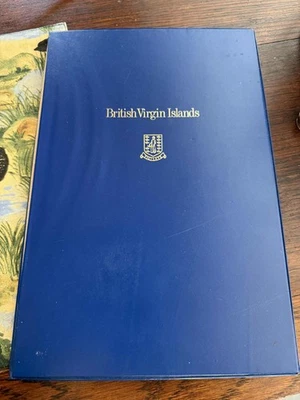 1973 Franklin Mint Ilhas Virgens Britânicas primeiro dia edição cachets selos moedas - Imagem 1 de 4