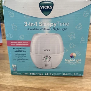 Vicks 3-in-1 Sleepy Time Humidifier Diffuser Nightlight, VUL500 - Picture 1 of 2