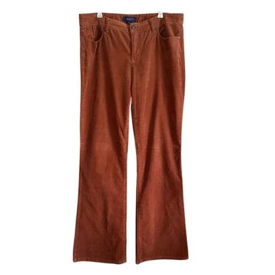 TALBOTS | Brown Corduroy Mid Rise Flare Boot Cut Pants | Size 12 Tall  - Image 1 of 4