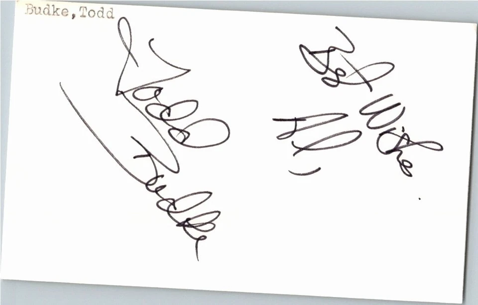 1980's -Todd Budke- Signed/Autograph/Auto Index Card Minnesota Twins MLB - Image 1 of 1