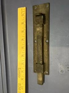 Antik Vintage Messing Federschieberiegel Türriegel Schloss - Bild 1 von 4