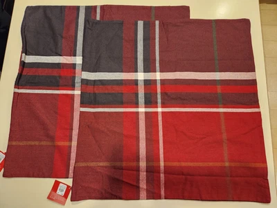 New With Tags Set of 2 New Pottery Barn McKinley Plaid Pillow Covers 24” x 24" - Image 1 of 4