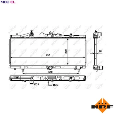 RADIATOR ENGINE COOLING 53983 FOR 183A1/188A6.000 1.7L 4cyl - Image 1 of 4