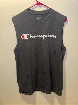 Champion Authentic Athletic-Wear Classic Script Tank Adult Grey Sz Medium - Image 1 of 4
