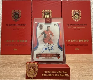 Topps FC Bayern 125 Jahre Schweinsteiger /6 On Card Autograph Auto Blue - Bild 1 von 1