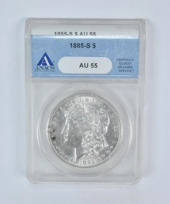 1885-S Morgan Silver Dollar AU55 ANACS *5681 - Image 1 of 3