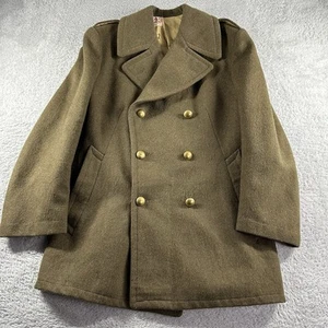 VINTAGE 50er Jahre französische Militär Jacke Mantel Wolle Trench Peacoat Toulouse - Bild 1 von 17