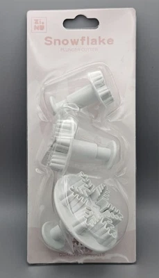 KEEN Snowflake Shaped Plunger Cutters Set Of 3 For Fondant, Marzipan Decorations