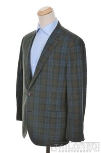 Giacca cappotto sportivo blazer BROOKS BROTHERS Regent verde check 100% cotone - 46 R - Foto 1 di 9