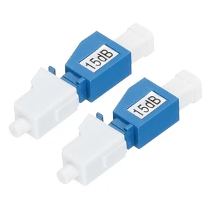 2PCS Fiber Attenuator 15dB LC/UPC, Single Mode Fixed Male to Female Attenuator - Afbeelding 1 van 6
