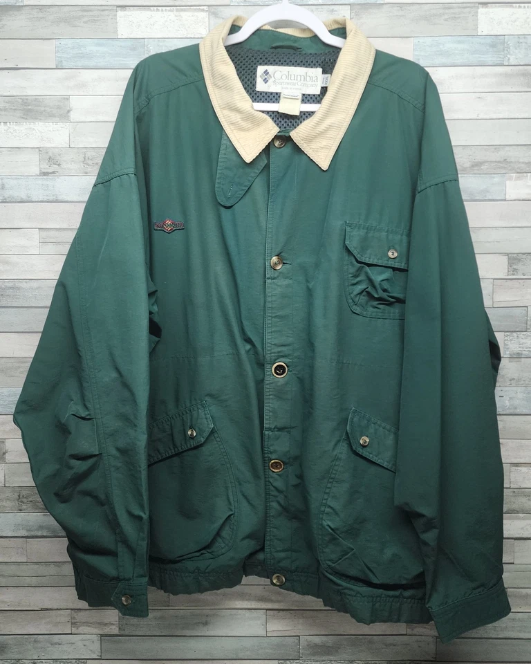 Vintage Columbia Jacket Mens XXXL Green Radial Sleeve Corduroy Collar Hunting  - Image 1 of 4