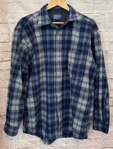 Pendleton Hemd Herren Large blau kariert Flanell Schurwolle HERGESTELLT IN DEN USA Overshirt - Bild 1 von 5